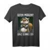 Guten Morgen? Ganz dünnes Eis! Lustiges Kaffee Spruch T-Shirt für Morgenmuffel, Schichtarbeiter & Katzenliebhaber