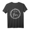 Gender Reveal Announcement Item Flower Design It's a Boy T-Shirt – Perfekt für Baby Geschlecht Enthüllung und Party Zubehör