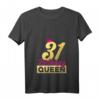 Damen 31. Geburtstag Geschenk Jahrgang 1992 - Birthday Queen Krone T-Shirt mit V-Ausschnitt für Frauen & Geburtstagsfeiern
