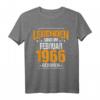 Legenden Sind Im Februar 1966 Geboren - Vintage Geburtstags T-Shirt für Damen und Herren, Perfekt für Jubilare & Geburtstagsfeiern