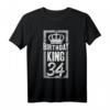 Herren Geburtstag Geschenk 1986 - Birthday King Krone T-Shirt für den 34. Geburtstag, Partyoutfit & Überraschung für Männer