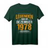 Legenden Sind Im Dezember 1978 Geboren - Vintage Geburtstags T-Shirt für Männer und Frauen, Geschenkidee zum 1978er Geburtstag