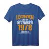 Legenden Sind Im Dezember 1978 Geboren - Vintage Geburtstags T-Shirt für Männer und Frauen, Geschenkidee zum 1978er Geburtstag