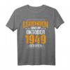 Legenden Sind Im Oktober 1949 Geboren T-Shirt - Originelles Vintage Geburtstagsgeschenk für Männer und Frauen