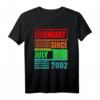 20. Geburtstag Legendär seit Juli 2002 T-Shirt – Vintage Retro Geschenkidee für Damen und Herren zum runden Geburtstag