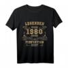 43. Geburtstag T-Shirt für Mann und Frau - Legenden wurden 1980 geboren, perfektes Geschenk für Geburtstag & Jahrgang 1980