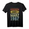 53. Geburtstag Geschenk Legendär seit März 1967 T-Shirt – Vintage Style für Männer und Frauen, perfekt als Geburtstags- oder Familiengeschenk