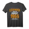 Legenden Sind Im Januar 1966 Geboren Geburtstag Jahrgang T-Shirt - Witziges Vintage Geschenk für Damen und Herren zum Geburtstag 1966