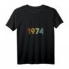 Damen Retro Jahrgang 1974 Vintage T-Shirt – Perfektes 47. Geburtstag Geschenk mit V-Ausschnitt