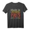 Lustiges T-Shirt zum 37. Geburtstag Jahrgang 1983 Oktober - Vintage Geschenkidee für Männer, Frauen, Familie & Freunde