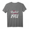 Damen Bezaubernd Seit 1981 Vintage T-Shirt zum 41. Geburtstag – Lustiges Geschenk für Frauen, Mädchen und Geburtstagspartys