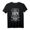 Lustiges T-Shirt zum 44. Geburtstag Jahrgang 1978 Juli - Vintage-Style Geschenk für Männer und Frauen