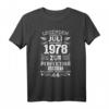 Lustiges T-Shirt zum 44. Geburtstag Jahrgang 1978 Juli - Vintage-Style Geschenk für Männer und Frauen