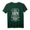 Lustiges T-Shirt zum 44. Geburtstag Jahrgang 1978 Juli - Vintage-Style Geschenk für Männer und Frauen