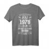 Lustiges T-Shirt zum 44. Geburtstag Jahrgang 1978 Juli - Vintage-Style Geschenk für Männer und Frauen