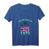 Damen 47. Geburtstag Vintage 1973 T-Shirt mit V-Ausschnitt – Retro Geschenk für Mann und Frau, Geburtstagsspruch mit Palmen & Ghettoblaster