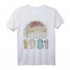 Jahrgang 1981 Geburtstag Geschenk zum 40. - Personalisiertes T-Shirt für Männer & Frauen, Freunde & Familie