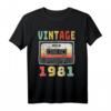 1981 Geschenk T Shirt - Vintage Retro Geburtstag T-Shirt für den Jahrgang 1981, perfekt für Jubiläum und Nostalgie-Fans