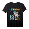 30. Geburtstag T-Shirt für Mann Jahrgang 1990 – Lustiges Einhorn Geschenk & Party Deko für den besonderen Tag