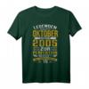 Lustiges T-Shirt zum 15. Geburtstag Jahrgang 2005 Oktober - Legendär seit 2005, Perfekt für Jungen und Mädchen, Geburtstags- und Familiengeschenke