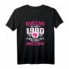 Damen HapOwl Geschenk Jahrgang 1980 - Birthday Queen T-Shirt für Frauen, Party Outfit und lustiges Statement