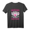 Damen HapOwl Geschenk Jahrgang 1980 - Birthday Queen T-Shirt für Frauen, Party Outfit und lustiges Statement