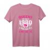 Damen HapOwl Geschenk Jahrgang 1980 - Birthday Queen T-Shirt für Frauen, Party Outfit und lustiges Statement
