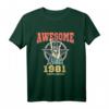 Awesome Since 1981 Geburtstagsgeschenk für 39-Jährige – Vintage Heavy-Metal T-Shirt für Rocker und Metal-Fans