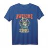 Awesome Since 1981 Geburtstagsgeschenk für 39-Jährige – Vintage Heavy-Metal T-Shirt für Rocker und Metal-Fans