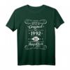 30. Geburtstag T-Shirt für Mann und Frau - Geburtsjahr 1992, Originelles Geschenk zum 30. Geburtstag