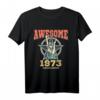 Awesome Since 1973 Jahrgang 47 Geburtstag Geschenk Vintage T-Shirt – Rocker, Heavy Metal & Retro Design für Metal Fans