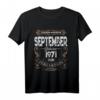 Lustiges Vintage T-Shirt zum 49. Geburtstag - Jahrgang 1971 September Geschenkidee für Sie & Ihn, Familie & Freunde
