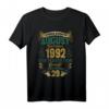 Lustiges Vintage T-Shirt zum 29. Geburtstag Jahrgang 1992 August - Legendär seit 1992, Perfektes Geschenk für Sie & Ihn