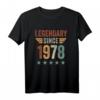 44. Geburtstag Legendär seit 1978 T-Shirt – Vintage Geburtstagsspruch für Jubiläum, Freunde und Familie