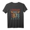 44. Geburtstag Legendär seit 1978 T-Shirt – Vintage Geburtstagsspruch für Jubiläum, Freunde und Familie