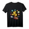 Kinder 5. Geburtstag Rakete Shirt - Weltraum Motiv für Jungen & Mädchen, perfektes Geschenk zum Geburtstag