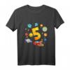 Kinder 5. Geburtstag Rakete Shirt - Weltraum Motiv für Jungen & Mädchen, perfektes Geschenk zum Geburtstag