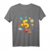 Kinder 5. Geburtstag Rakete Shirt - Weltraum Motiv für Jungen & Mädchen, perfektes Geschenk zum Geburtstag