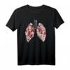 HapOwl T-Shirt mit Blumen und menschlicher Lunge – Perfektes Geschenk für Medizin- und Anatomie-Enthusiasten