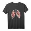 HapOwl T-Shirt mit Blumen und menschlicher Lunge – Perfektes Geschenk für Medizin- und Anatomie-Enthusiasten