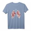 HapOwl T-Shirt mit Blumen und menschlicher Lunge – Perfektes Geschenk für Medizin- und Anatomie-Enthusiasten