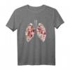 HapOwl T-Shirt mit Blumen und menschlicher Lunge – Perfektes Geschenk für Medizin- und Anatomie-Enthusiasten