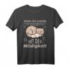 Wenn Ich Schlafe Katzen Schlafshirt mit Spruch – Lustiges Geschenk für Katzenliebhaber, Familie & Pyjama Party