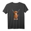 Lustiges Schottisches Hochlandrind T-Shirt | Comic Style Kuh Shirt für Kinder, Damen & Herren – Perfektes Geschenk zu Geburtstag & Weihnachten
