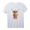 Lustiges Schottisches Hochlandrind T-Shirt | Comic Style Kuh Shirt für Kinder, Damen & Herren – Perfektes Geschenk zu Geburtstag & Weihnachten