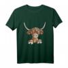 Schottisches Hochlandrind Kopf T-Shirt – Lustiges Comic Style Kuhmotiv, ideales Geschenk für Kinder, Tierliebhaber & Humor-Fans zu Geburtstag & Weihnachten