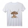 Schottisches Hochlandrind Kopf T-Shirt – Lustiges Comic Style Kuhmotiv, ideales Geschenk für Kinder, Tierliebhaber & Humor-Fans zu Geburtstag & Weihnachten
