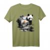 Panda Landschaft Sonne Tier Druck Kunst T-Shirt - Perfekt für Tier- und Pandafans, Kinder & Familie