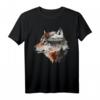 Wolf Berge Landschaft Tier Kunst T-Shirt für Tierliebhaber und Wolfsfans – Perfekt als Geschenk für Natur- und Tierfreunde