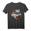 Wolf Berge Landschaft Tier Kunst T-Shirt für Tierliebhaber und Wolfsfans – Perfekt als Geschenk für Natur- und Tierfreunde